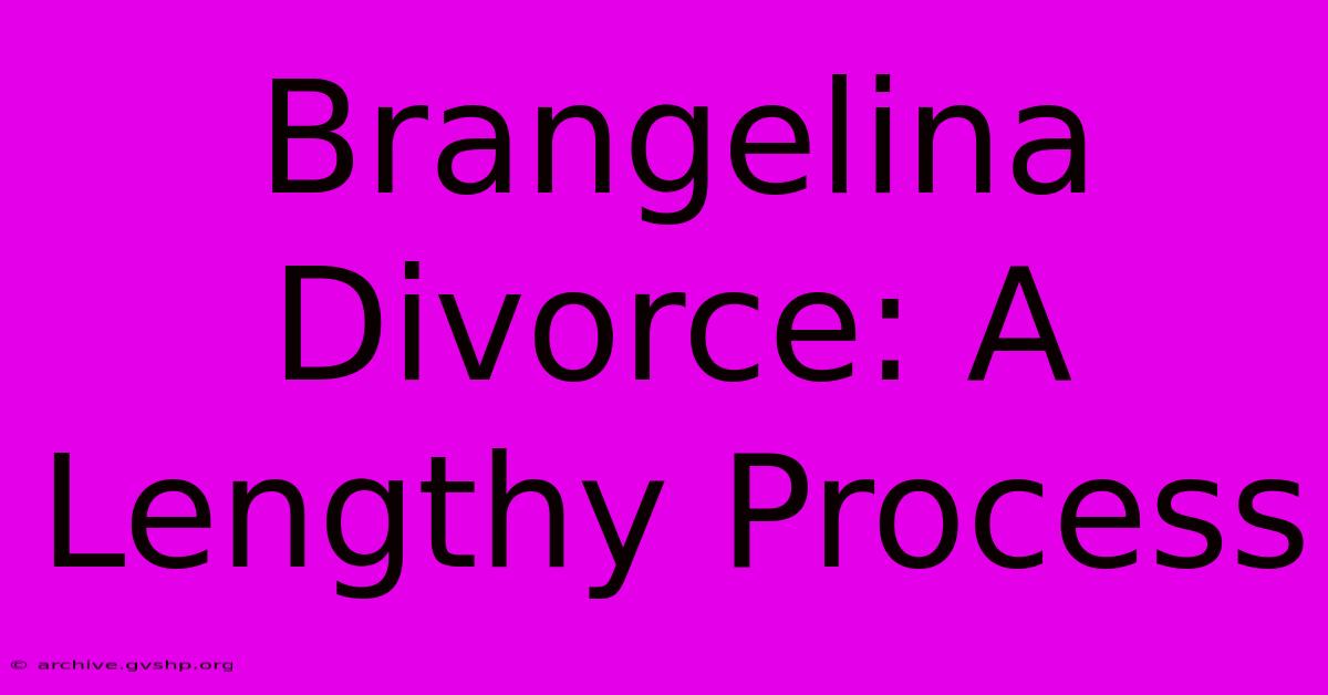 Brangelina Divorce: A Lengthy Process