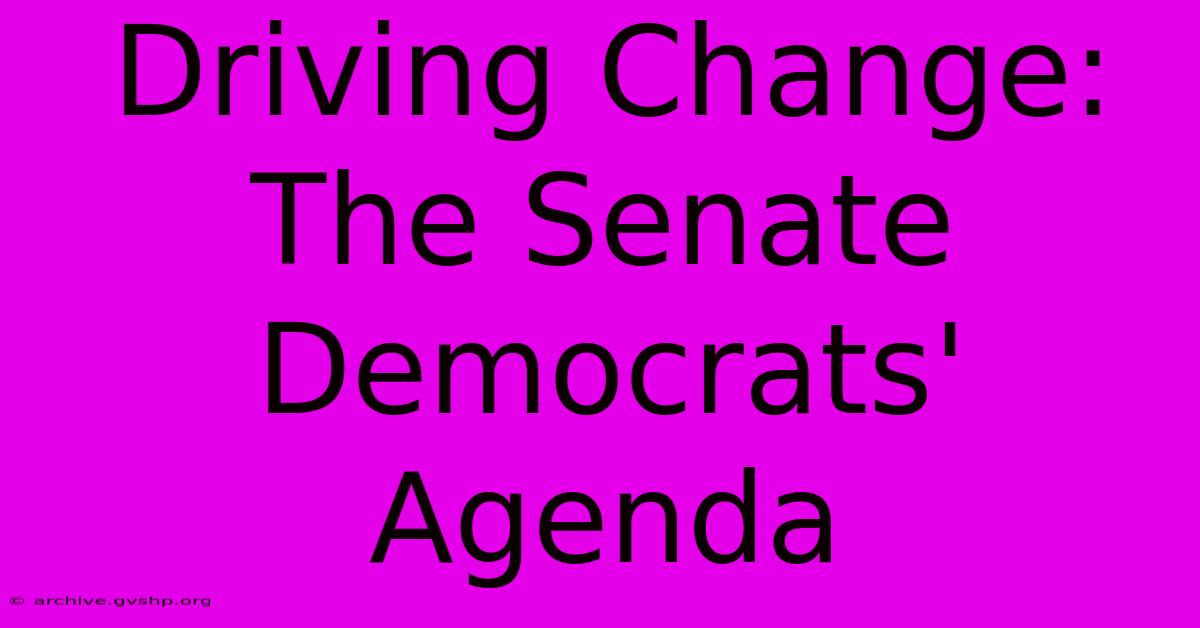 Driving Change: The Senate Democrats' Agenda