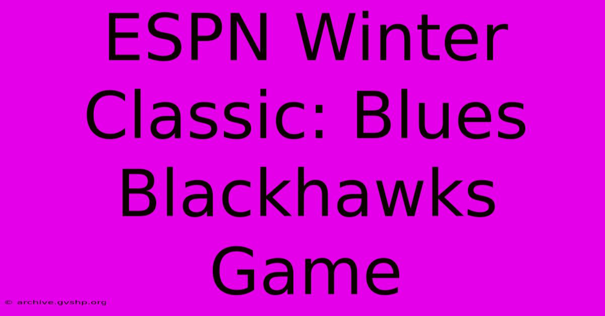 ESPN Winter Classic: Blues Blackhawks Game