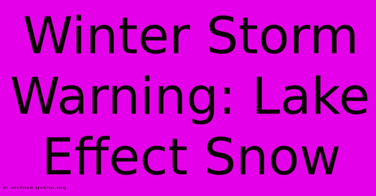 Winter Storm Warning: Lake Effect Snow