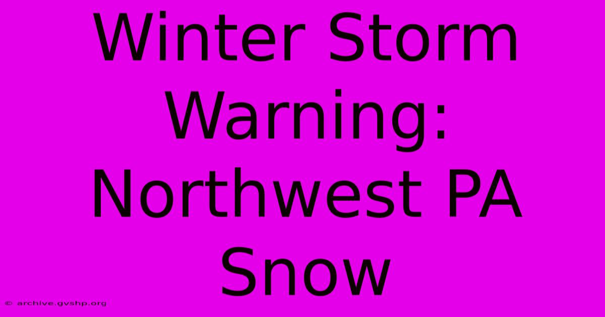 Winter Storm Warning: Northwest PA Snow